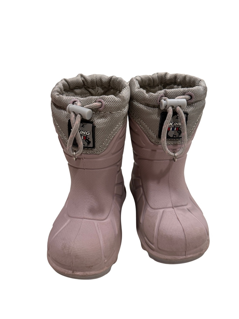 Kids Waterproof Snow Boots with Drawstring - Light Pink